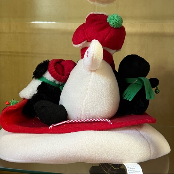 Hallmark 2007 Musical Snowman Jingle Pals Snow What Fun Sledders Penguin Dog - Picture 4 of 5
